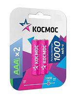 Аккумулятор AAA/R03 NI-MN 1000мА.ч BP-2 (блист.2шт) Космос KOCR03NIMH(1000MAH)