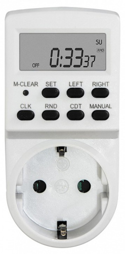 Розеточный таймер Feron 23257 TM24 3500W/16А IP20 недельный, электронный