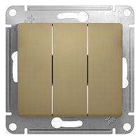 Механизм выключателя 3-кл. СП Glossa 10А IP20 (сх. 1+1+1) 10AX титан SE GSL000431