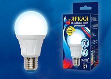 Лампа светодиодная Uniel Яркая Dim E27 12Вт 65000K LED-A60 12W/6500K/E27/FR/DIM PLP01WH картон