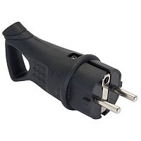 Вилка угловая 16А 2P+PE 230В IP44 с кольцом каучук Basic EKF RPS-017-16-230-44