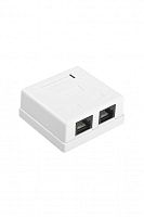 Розетка компьютерная 2-м ОП SB1-2-8P8C-C5e-WH RJ45 (8P8C) кат.5E Dual IDC Hyperline 430234