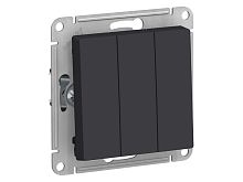Механизм выключателя 3-кл. СП AtlasDesign 10А IP20 (сх. 1+1+1) 10AX карбон SE ATN001031