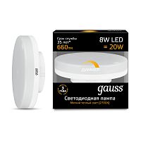 Лампа светодиодная Gauss 108408108-D GX53 8W 3000K диммируемая