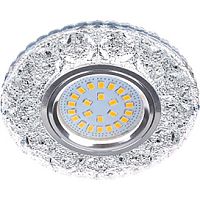Встраиваемый светильник с подсветкой LD7040 Ecola FT16CBEFB GU5.3 + LED 4000K прозрачный/хром 421838