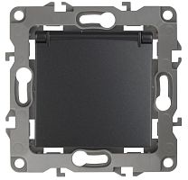 Механизм розетки 1-м СП Эра12 12-2103-05 16А IP20 16AX 250В 2P+E Schuko защ. шторки с крышкой антрацит Эра Б0014697