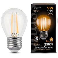 Лампа светодиодная Gauss 105802109 LED Filament Globe E27 9W 2700K