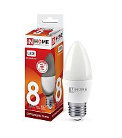 Лампа светодиодная LED-СВЕЧА-VC 8Вт свеча 230В E27 6500К 760лм IN HOME 4690612024820
