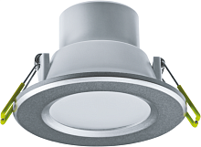 Встраиваемый светодиодный светильник Navigator 94 834 NDL-P1-6W-840-SL-LED серебро d100(76-90) IP44