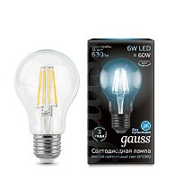Светодиодная лампа Gauss 102802206 LED Filament A60 E27 6W 4100К грушевидная
