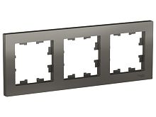 Рамка 3-м AtlasDesign универс. сталь SchE ATN000903