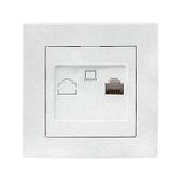 Розетка компьютерная 1-м СП Валенсия RJ45 бел. PROxima EKF EWK01-035-10