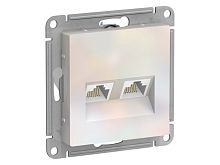 Механизм розетки компьютерной RJ45 2-м AtlasDesign CAT.5e жемчуж. SE ATN000485