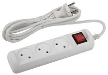 Удлинитель 3х3м без заземл. 10А IP20 ПВС 2х1 с выкл. Эра Б0044050