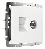 ТВ-розетка и розетка Ethernet RJ-45 без рамки Werkel белые W1181301