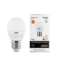 Лампа светодиодная Gauss 53218 LED Elementary Globe 8W E27 3000K