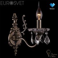 Бра EUROSVET 3281/1 античная бронза/прозрачный хрусталь Strotskis