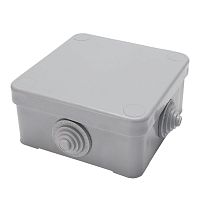 Коробка разветвительная STEKKER EBX10-34-44 250/380В, 75*75*42мм, 10А, 4 ввода, IP53, светло-серая (КЭМ 3-10-4 (П))