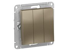 Механизм выключателя 3-кл. СП AtlasDesign 10А IP20 (сх. 1+1+1) 10AX шампань SE ATN000531
