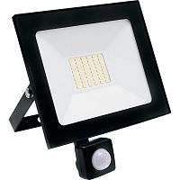 Прожектор светодиодный с датчиком движения Saffit SFL80-50 29524 50Вт LED 6400K IP44 черный