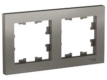 Рамка 2-м AtlasDesign универс. сталь SchE ATN000902