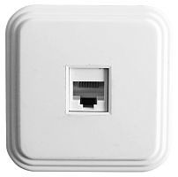 Розетка компьютерная 1-местная STEKKER, PST00-21-20 (РК8-01), RJ-45, IP20, белый