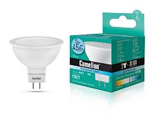 Лампа светодиодная LED5-MR16/845/GU5.3 5Вт 4500К бел. GU5.3 385лм 12В Camelion 12026