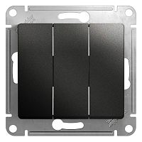 Механизм выключателя 3-кл. СП Glossa 10А IP20 (сх. 1+1+1) 10AX антрацит SE GSL000731