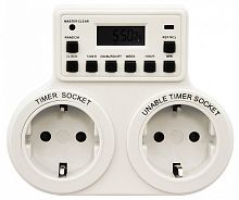 Розеточный таймер 2-м Feron 23236 TM25 3500W/16А IP20 недельный, электронный