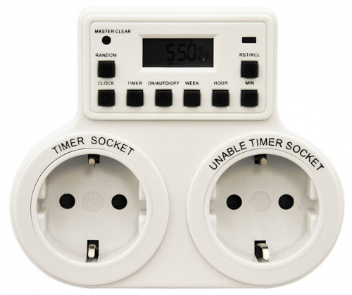 Розеточный таймер 2-м Feron 23236 TM25 3500W/16А IP20 недельный, электронный