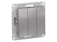 Механизм выключателя 3-кл. СП AtlasDesign 10А IP20 (сх. 1+1+1) 10AX алюм. SE ATN000331