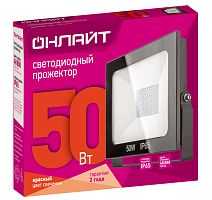 Светодиодный прожектор OnLight 61 180 OFL-50-RED-BL-IP65-LED 50W красный свет