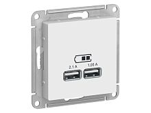 Механизм розетки USB AtlasDesign 5В 1порт х 2.1А 2порта х 1.05А бел. SE ATN000133