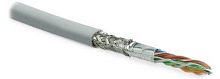 Кабель витая пара SF/UTP кат.5E 4 пары 24 AWG ож solid экран-фольга + медн. оплетка LSZH -20град.C-+75град.C SFUTP4-C5E-S24-IN-LSZH-GY-305 сер. (уп.305м) Hyperline 246264