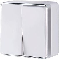 Выключатель двухклавишный влагозащищенный WERKEL WL15-03-02 Gallant (белый) a036774