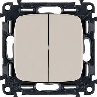Механизм выключателя 2-кл. СП Valena Allure 10А IP20 250В с лиц. панелью безвинт. зажимы сл. кость Leg 752805