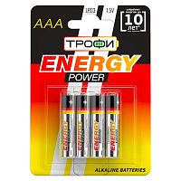 Элемент питания алкалиновый AAA/LR03 4BL (блист.4шт) Трофи C0034915