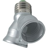 Переходник с цоколя E27 на 2xE27 Ecola A7T27SEAY серебряный 421609