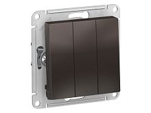 Механизм выключателя 3-кл. СП AtlasDesign 10А IP20 (сх. 1+1+1) 10AX мокко SE ATN000631