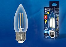 Лампа светодиодная Uniel  E27 9Вт 3000K LED-C35-9W/3000K/E27/CL PLS02WH картон