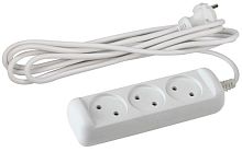 Удлинитель 3х1.5м без зазeмл. 10А IP20 U-3-1.5m ПВС 2х1 ЭРА Б0028354