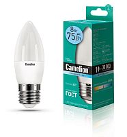 Лампа светодиодная LED8-C35/845/E27 8Вт свеча 4500К бел. E27 750лм 170-265В Camelion 12390