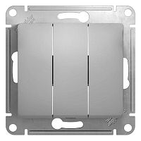 Механизм выключателя 3-кл. СП Glossa 10А IP20 (сх. 1+1+1) 10AX алюм. SE GSL000331
