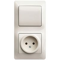 Блок комбинированный SE GSL000260 GLOSSA розетка + выкл. 1-кл. беж