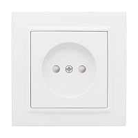 Розетка 1-м СП Минск 10А IP20 без заземл. защ. шторки бел. Basic EKF ERR10-022-100