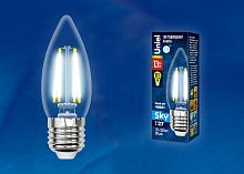 Лампа светодиодная Uniel  E27 13Вт 4000K LED-C35-13W/4000K/E27/CL PLS02WH картон