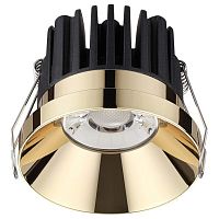 Встраиваемый светильник Novotech Metis 357909 10W 3000K 800Lm золото d79(70) IP44